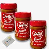 Lotus Biscoff speculoos pasta original Holland Spekulatius-Creme Sparpaket 3x 400g + Benefux. Erfrischungstuch