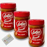 Lotus Biscoff speculoos pasta original Holland Spekulatius-Creme Sparpaket 3x 400g + Benefux. Erfrischungstuch