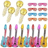 Heyu-Lotus, 12 Stück Aufblasbare Gitarre, Luftgitarren Zum Aufblasen, Luftgitarre, Luftgitarre Party Accessoires Aufblasbar Musikinstrument Luftgitarren Zum für Karneval Geburtstagsfeier