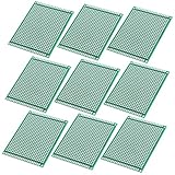 HIAKDOFT 10 Stück Teiliges Doppelseitiges PCB Verzinnte Platinen für Elektronische Projekte Robustes Fiberglasmaterial Perforiertes Breadboard Design für Einfache Bauteilmontage