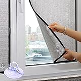 Sichtschutz Wärmeisolierung Reflektierende Fensterfolie,UV-Schutz Sonnenschutzfolie Fenster Innen oder Außen,Aluminiumfolie Isolierfolie,mit Saugnapf,für das Heimbüro,Garage (60x120cm/24''x47'')