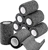 ADMITRY Selbstklebender Verband, 8 Rollen x 7,5cm x 4,5m Pflaster Rolle Verbandsmaterial, Elastische Binde Bandage Fixierbinde Haftbandage Selbstklebend(Schwarz)