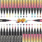 shirylzee Acrylstifte Marker Stifte,30 Farben Acrylstifte für Steine Wasserfest Acrylmarker Multimarker Steine Bemalen Stifte mit 8 Metallic Marker Stifte für Steine/Leinwand/Holz/Glas/Keramik