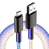 Sikai 1M RGB USB A auf Typ C Ladekabel, LED-Ladekabel 66W Schnellladung, RGB Licht Gradual Kabel für Samsung S23/S22/Z Flip 4/Z Fold 4/S21/S20/A53/A52/Huawei P30/P20,Sony,Xiaomi(Kabel USB A-C)