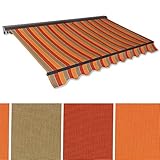 Jawoll Kassetten-Markise 5 x 3 m braun-Terracotta (Profilfarbe: Anthrazit) Sonnenschutz Alu Markise Schattenspender Sonnensegel Hülsenmarkise Gelenkarm-Markise