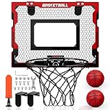 Basketballkorb Indoor Kinder, Geschenk für Jungen 6 8 10, Mini Basketballkorb Zimmer mit 2 Basketball, Sport Spielzeug Basketball Korb Set Outdoor Indoor