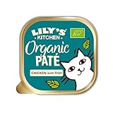 Lily's Kitchen Nassfutter-Pastete für erwachsene Katzen, hergestellt mit natürlichen Zutaten, Bio-Hähnchen mit Fisch, getreidefreie Rezeptur, 19 x 85 g