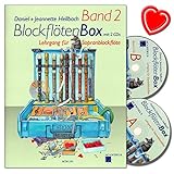 Acanthus Music Daniel Hellbach Blockflötenbox Band 2 – Unterrichtsunterstufe 7–8 Jahre für Sopranblockflöte mit 2 CDs mit bunter herzförmiger Notenklammer