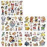 Temporäre Tattoo Set Kinder Tattoos,100+ pcs 5 Blätter Kindertattoos Aufkleber Stickers für Geschenktüten Kindergeburtstag Mitgebsel Mädchen Jungen……