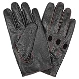 Leatherick Autofahrer Handschuhe Herren – Weiche, Perforierte Fahrhandschuhe mit atmenden Fingerknöchel Löchern, ideal für Outdoor und Reisen - XL