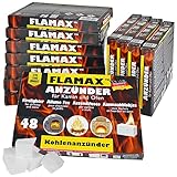 FLAMAX 576x / 1152x Anzündwürfel Kaminanzünder Kohleanzünder Anzünder Würfel Grillanzünder Ofenanzünder für Kamin, Ofen Kohlenanzünder Anzündwolle Anmachwürfel, Anzahl :12 Pakete = 576 Würfel