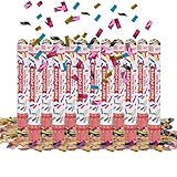 Party Factory 12 Party Popper, 40 cm, buntes Konfetti, Konfettiregen für Hochzeit, Geburtstag oder Silvester