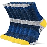 Niofind Socken Herren Damen 43-46 37-42, 6 Paar Baumwolle Sportsocken, Wandersocken, Arbeitssocken, Atmungsaktiv Tennissocken, Laufsocken, Elastische Sneaker Socken Herren mit Dicke Frotteesohle