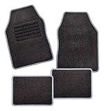 CarFashion 257703 Misano, Universal Velour, Automatte für Fast alle Auto, 4-teiliges Fussmatten Set mit Grauer Einfassung