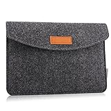 MoKo 9-11' Filz Tablet Hülle, Filz Tasche Kompatibel mit iPad air 5 10,9' 2022/iPad Air 4 10,9/iPad Pro 11 2021/iPad 9/8 10,2/Galaxy S8 11'/iPadAir 3 10,5/Pro 10,5/Pro 11/iPad 9,7, Dunkel Grau