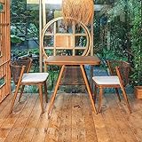 3-teiliges Terrassen-Bistro-Set, Rattan-Möbel-Set, mit 2 Rattan-Stühlen und Couchtisch, für Garten, Balkon, Hof, Pool