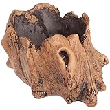 BESPORTBLE Zement-Blumentopf im Holz-Look – Deko-Pflanzgefäß für Sukkulenten, Kakteen & Büro-Accessoires