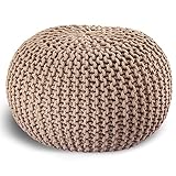 casamia Pouf Ø 55 o. 45 cm Sitzpouf Strickhocker Sitzpouf...