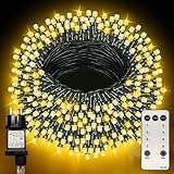 Zewool Lichterkette Außen 120m 1000er LEDs Dimmbar mit Fernbedienung und Timer, 8 Modi IP65 Wasserdicht Lichterketten für Garten Hochzeit Party (Warmweiß)