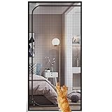 Katzengitter Balkontür 80 Cm X 210 Cm, Fliegengitter Mit Reißverschluss, Katzenfliegengitter, Gerades Reißverschlussnetz, Kunststoffvorhangtür, Verstärkte Haustier-Fliegengittertür, Verhindert(90x210c