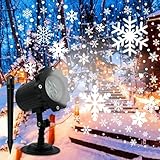 LED Projektor Weihnachten Aussen, LED Projektionslampe Schneeflocken Projektor Wasserdichte Projektion Lichter mit Fernbedienung für Außen Innen Garten Weihnachten Deko，Halloween, Party, Hochzeit.