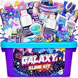 Hapikids Schleim Selber Machen Set, Schleim Kinder Geschenk Mädchen 6 7 8 9 10 11 12 Jahre Galaxy Slime Set zum Selbermachen Junge 6-12 Jahre Geschenkideen DIY Set Kinder Spielzeug Schleimlabor