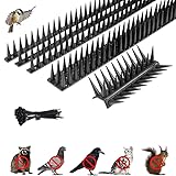 Wivico Vogelabwehr Spikes Taubenabwehr Balkon Vogelschutz 4.3m（43cm x 10Stk.） Taubenschutz Katzen Spikes Taubenspikes Taubenschreck Katzen Schreck für Katze,Marder,Taube,Zaun,Fensterbank,Dach/Schwarz