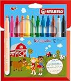 STABILO - Dicker Filzstift - Trio Jumbo - 12er Pack - 12 Farben