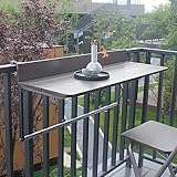 Aluminium Balkongeländer Hängetisch Verstellbares Klappdeck Outdoor Bar für Terrasse Garten Ideal für kleine Räume