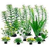 WUGAUWOR Aquarium Pflanzen Deko, Aquarium Zubehör Deko, 11 Stück Schildkröte Aquarien Dekorationen, Aquarium Plastikpflanzen Dekoration Künstliche Pflanzen, Aquarium Dekor, Plastik Pflanze, 5~20 cm