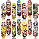 Scettar 14 Stück Finger Skateboard, Mini Finger Skateboard Fingerboard Professionelle Legierung Finger Skateboards Cartoon Finger Skateboards Skateboards Spielzeug, Fingerboard Mini Spiele für Kinder