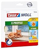 tesamoll E-Profil Gummidichtung - Selbstklebende Dichtung zum Isolieren von Spalten an Fenstern und Türen - Weiß - 10 m x 9 mm x 4 mm