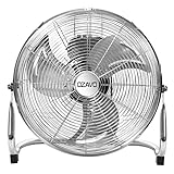 OZAVO Standventilator, Windmaschine ⌀35/45/50 cm mit 3 Laufgeschwindigkeiten, Bodenventilator Power, Tischventilator Metall, Luftkühler, verstellbare Neigungswinkel, 50/80/100 W (45CM)