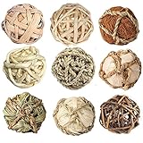 9 Stück Kaubälle, Hasen Kauspielzeug,Hamster Spielzeug, Kleintiere Kauspielzeug für Kleintiere Hamster Kaninchen Meerschweinchen Chinchilla Rennmäuse(8cm)