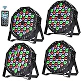 4 Stück LED Par Strahler 36 LED Bühnenlicht Discolicht Partylicht DJ Licht RGB DMX512 mit Fernbedienung Bühnenbeleuchtung 7 Beleuchtung Modi für KTV DJ Bar Party Hochzeit Halloween Weihnachten