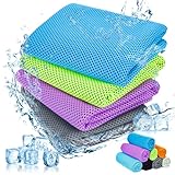 Brovamo Kühltücher 4 Stück 90X30cm Kühlhandtuch Cooling Towel Kühltuch Cool Towel für Yoga, Strand, Golf, Reisen, Fitnessstudio, Sport, Camping Cool down Towel kühlendes Handtuch（set2）