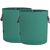 SVVSHE 2x500L Garden Gartenabfallsack Stabil Gartensack Premium - Selbststehend 4 Griffe extra groß stabil robust & faltbar Sack Laubsack Gras Laub Rasenschnitt Gartensäcke für Gartenabfälle