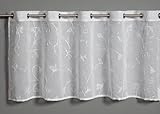 Gardinia Sehlbach Bistrogardine Stickerei Blumenranken, Weiß, 135 x 50 cm Bistrogardine, Stickerei Blumenranken, Lichtdurchlässig, Öko-Tex Zertifiziert, Einfache Anbringung