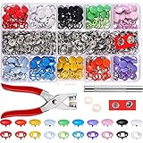 240 Sets Druckknöpfe,MLIAIMCE Metall Druckknöpfe Kit Mit Zange 9,5mm Jersey Druckknöpfe 10 Farben,Für DIY Basteln Baby Kinder Kinderbekleidung,Kleidung Taschen,Handgemaakt,Kleding Repareren