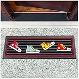 Schmutzfangmatte Fußmatte Schuhabstreifer Türmatte Schuhmatte Gummi Fußabtreter rutschfest für außen, innen, Eingangsbereich Sneaker 25x68cm