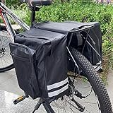 BBASILIYSD Fahrrad-Satteltasche, Fahrradtasche, Satteltaschen für Fahrradgepäckträger, Doppeltasche, wasserdicht, für Pendler, Gepäckträger mit Regenschutz