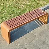 Wetterfeste Gartenbank, Metall Terrassenbank ohne Rücken, hohe Tragfähigkeit, ideal für Park, Garten, Veranda, braun, 100cm / 39,3 Zoll Gartenmöbel