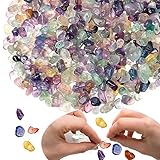 XIANNVXI Fluorit 400pcs Perlen zum Auffädeln Kristalle Perlen Kristall Steine Perlen für Armbänder Ketten Ohrringe Schmuck Machen Crafting Natürlichen Unregelmäßige Gebohrt DIY Edelsteine 5-8mm