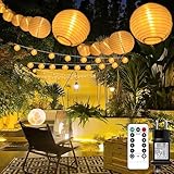 Lampions Lichterkette Außen mit Netzstecker, 11M 30LED mit...