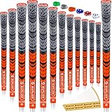 SAPLIZE Golfgriffe, Upgrade-Set (13 Griffe mit 15 Bändern), MultiCompound Hybrid-Golfschlägergriffe, Übergröße, fluoreszierendes Orange CL03 Serie CL03 Serie