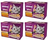 WHISKAS Adult 1+ Tasty Mix Cremige Variationen Katzennassfutter im Beutel mit Huhn, Lamm und Pute in Sauce 4 x 12 x 85 g Beutel im Karton