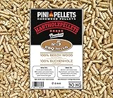 PINI Hartholzpellets 100% Buche № 5 BBQ Beech 30 Kg Grillpellets zum Grillen Räuchern Smoken Heizen