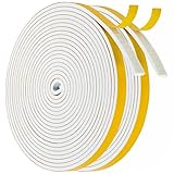 Dichtungsband Türdichtung Selbstklebend 6mm(B) x3mm(D)/20m(L) für Türen Fenster Schaumstoff klebeband Gummidichtung Gegen Kalte Zugluft/Anti-Kollision/Schalldichter/Wasserdichter/Staubdicht Weiß