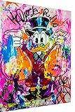 Magic Canvas Art Dagobert Duck Pop Art Leinwandbild 1- teilig Hochwertiger Kunstdruck Wandbilder – B8100, Größe: 160 x 120 cm