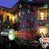 LED Projektionslampe von Colleer, 16 Lichteffekt mit Schutzart IP65 für Innen und Außen mit Fernsteuerung, Beleuchtung als Gartenleuchte Projektor, Mauer Dekoration, Party Licht, Weihnachten und Disco